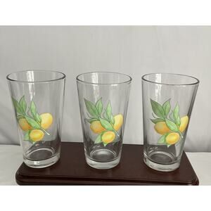 Set Of 3 Fiesta Lemon 16oz Drink Glasses